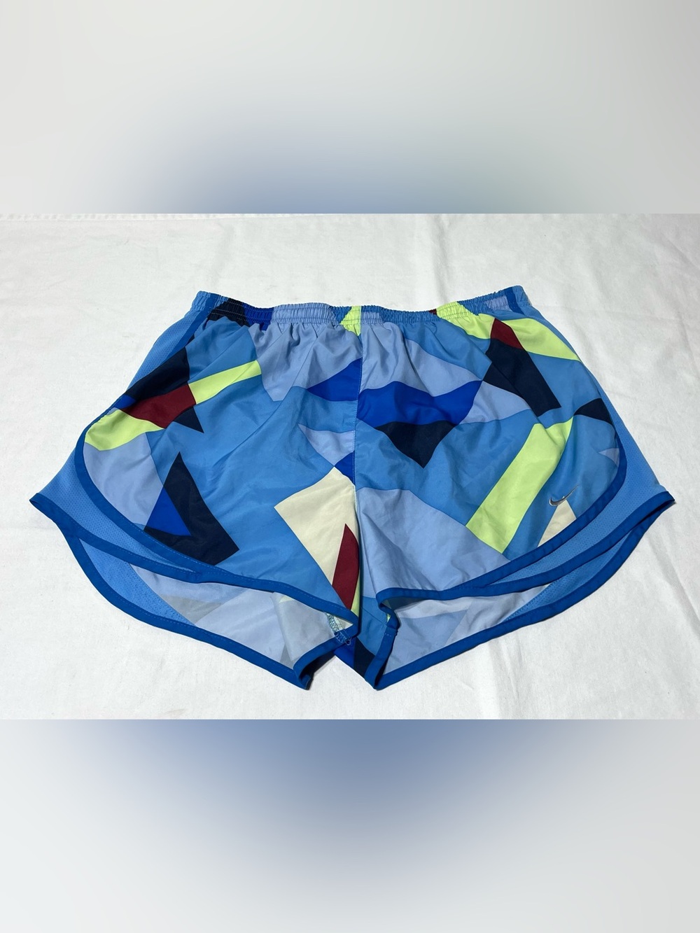 Nike Dri-Fit Running Shorts Women’s XL Lined Blue Colorblock 3” Inseam